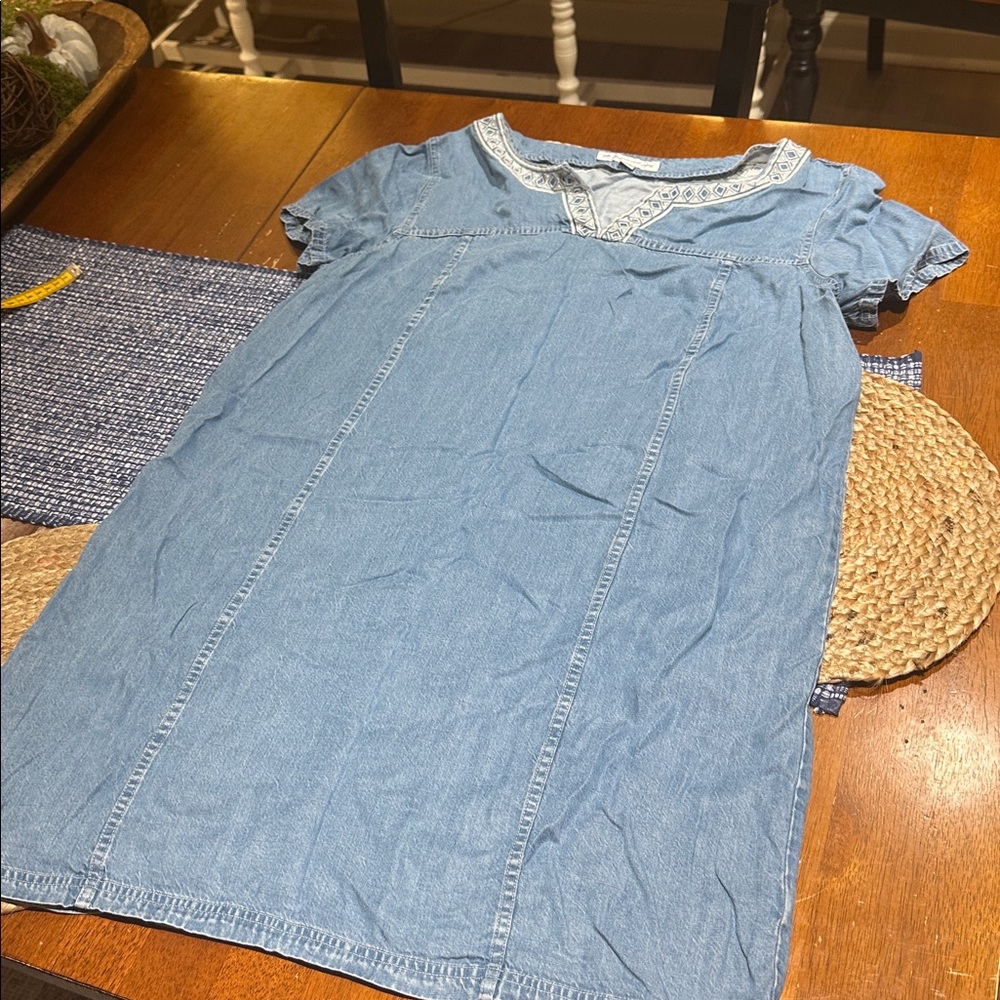 Southern Tide Light Blue Dress with Geometric Embroidery